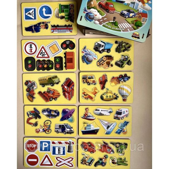 Настольная развивающая игра "Лото: транспорт" Ubumblebees (ПСФ082) PSF082, 52 фигурные фишки | Зображення 3