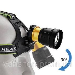 Налобний ліхтар зі зручним ремінцем для голови, Потужний акумуляторний ліхтарик на голову CM-91