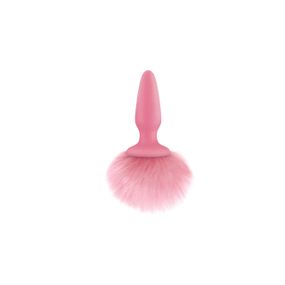 Анальная пробка с мягким пушистым хвостом кролика розовая BUNNY TAILS PINK sexstyle