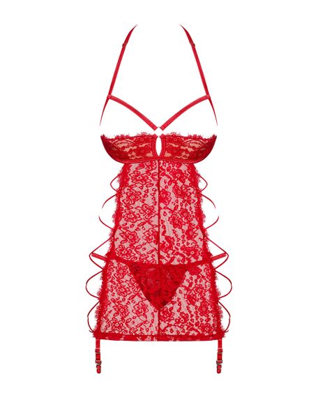 Сорочка Obsessive Rediosa chemise Червоний L/XL | Зображення 6