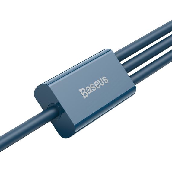 Дата кабель USB 2.0 AM to Lightning + Micro 5P + Type-C 1.5m 3.5A blue Baseus (CAMLTYS-03) | Зображення 4