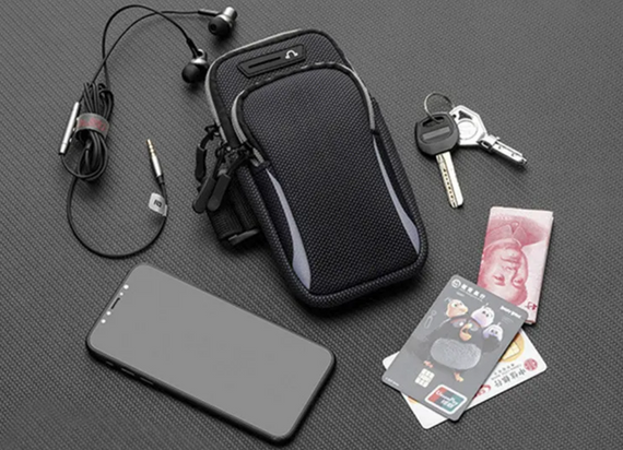 Чехол на руку Primo Sport универсальный спортивный для телефона до 6.5" - Black-Grey | Зображення 1