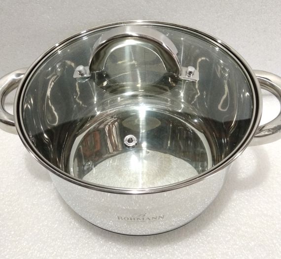 Кастрюля Bohmann BH-1416, 2.1 л, 16 см, из нержавеющей стали с крышкой, для всех типов плит | Зображення 2