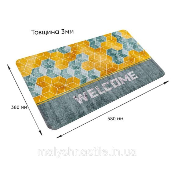 Влагопоглощающий коврик кубы "Welcome" 38*58CM*3MM (D) SW-00001561 | Зображення 2