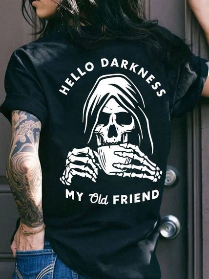 Футболка женская с принтом повседневная S Черная