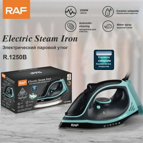 Парова праска для прасування одягу RAF R.1250 2200 Вт, Праски керамічні для дому, Хороші праски SM-60 | Зображення 6