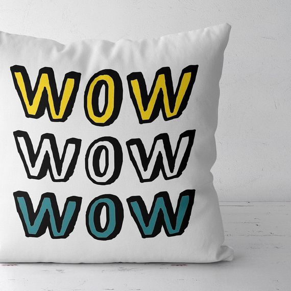 Подушка габардинова з принтом Wow wow wow 50x50 (5P_CASA032)