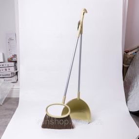 Набор веник и совок на длинной ручке для пола 25×25×95 (см) Зеленый HP-45-1GR
