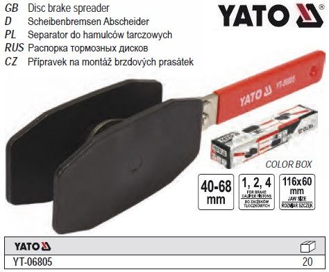 Сепаратор тормозних цилиндров YATO Польша діапазон 40-68 мм YT-06805