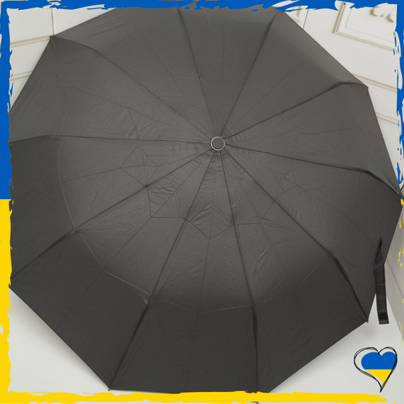 Парасолька чоловіча. Антивітер. Парасолька напівавтомат чорна | Зображення 1