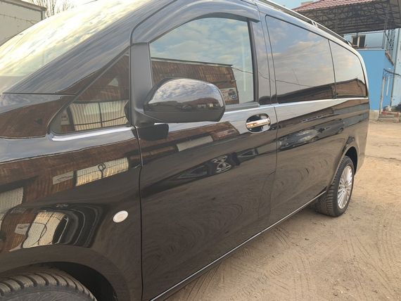 Нижние молдинги стекол по всей длинне (8 шт., нерж) Carmos, L2 для Mercedes Vito / V W447 2014-2024 гг | Зображення 3