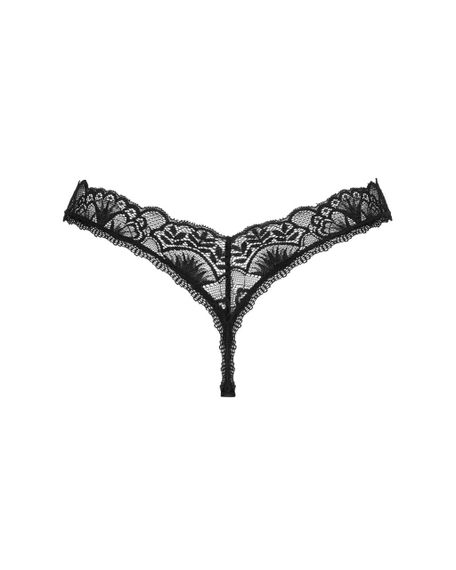 Мереживні стрінги Obsessive Donna Dream thong XS/S Black, низька посадка Sex Aura | Зображення 3