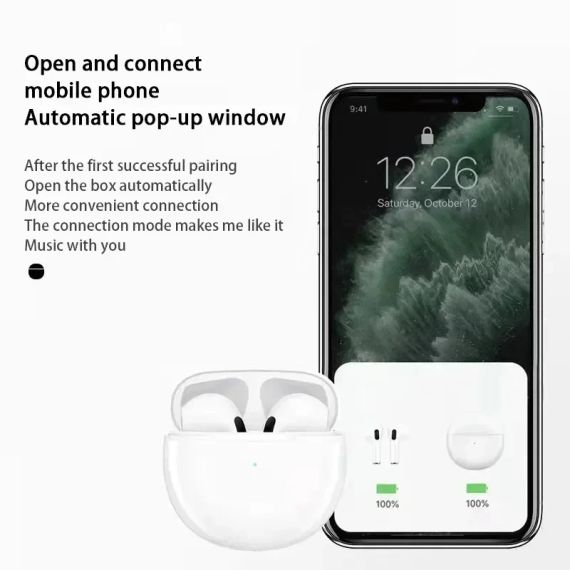 Бездротові Bluetooth-навушники Pro 6 TWS з мікрофоном Fone 5,3 | Зображення 6