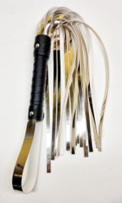 Флоггер из искуственной лакированной кожи Flirty ECO Varnish Leather - Black & Gold, BL-00047 sexstyle