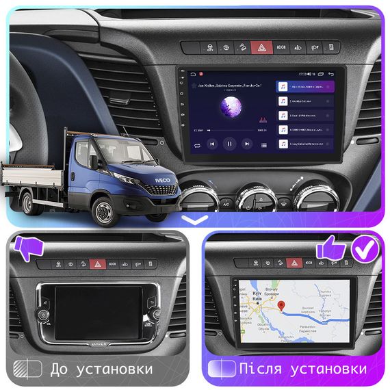 Штатная магнитола Lesko для IVECO Daily VI Рестайлинг 2019-н.в. IPS 9" 4/64Gb CarPlay 4G Wi-Fi GPS Prime | Зображення 2
