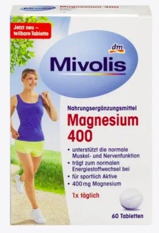 Витамины Mivolis Magnesium 400 mg. Миволис  Магний 400 мг., 60 таблеток