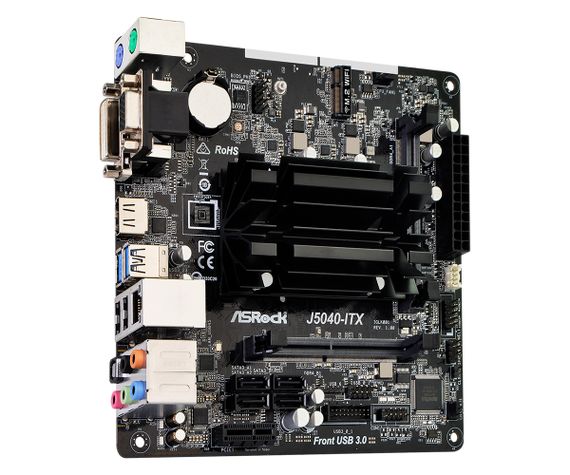 ASRock J5040-ITX (Quad-Core Pentium 3.2GHz, 2xDDR4 SoDIMM, VGA/HDMI/DVI, 1*PCIe, 4xSATAIII, miniITX)