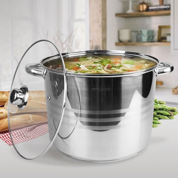 Каструля Maestro MR-3517-14, 14 л, 30 см, з нержавіючої сталі з кришкою, для всіх типів плит | Зображення 1