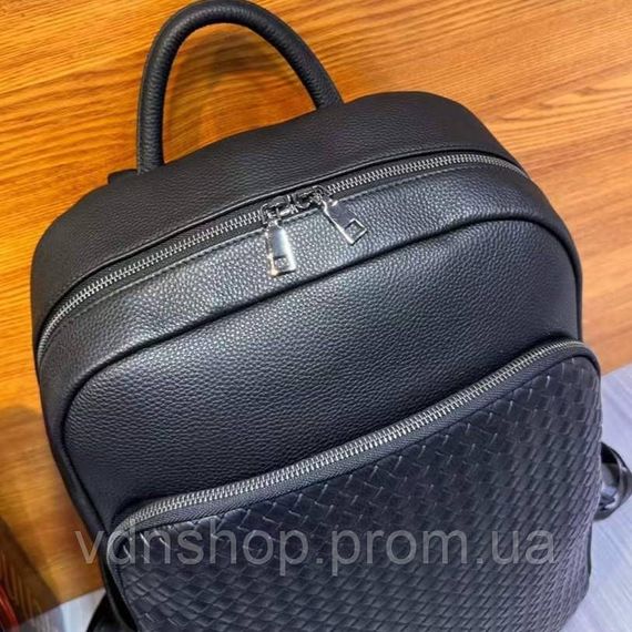 Рюкзак мужской из натуральной кожи 30х41х12, городская сумка на спину для ноутбука Tiding Bag черная | Зображення 8