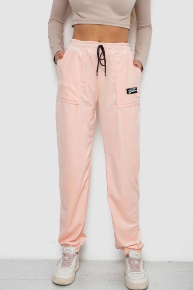 Штаны женские велюровые  -уценка, цвет персиковый, 238R58473-U-22