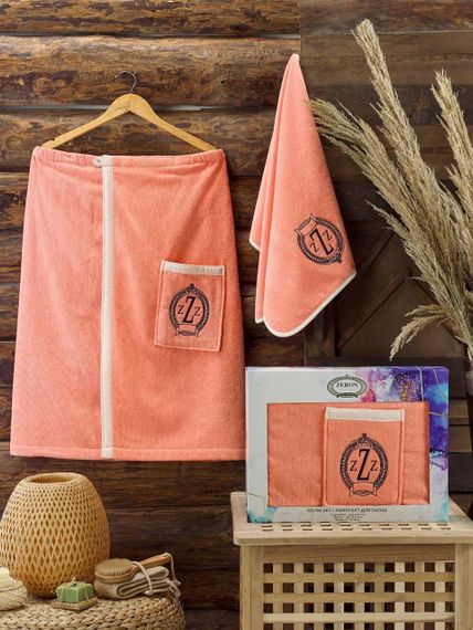 Набір рушників Zeron 127685 Туреччина   Махра Персиковий