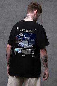 Оверсайз футболка Without з принтом Wanted Black