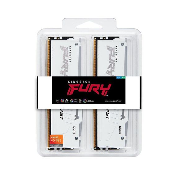 Модуль памяти для компьютера DDR5 64GB (2x32GB) 6400 MHz Beast White RGB EXPO Kingston Fury (ex.HyperX) (KF564C32BWEAK2-64) | Зображення 3