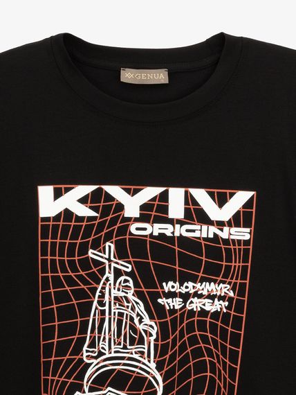 Футболка з принтом чоловіча GENUA G01222-0051 XL Чорний shop (2000999574863) | Зображення 1