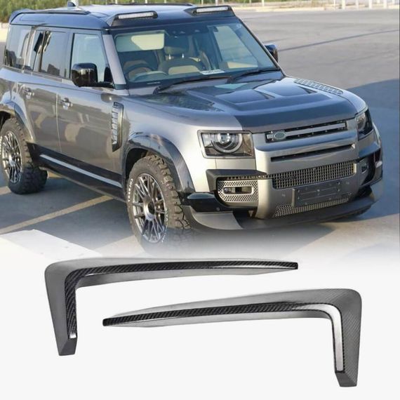 Накладки на передній бампер (Карбон) для Land Rover Defender 2019- рр
