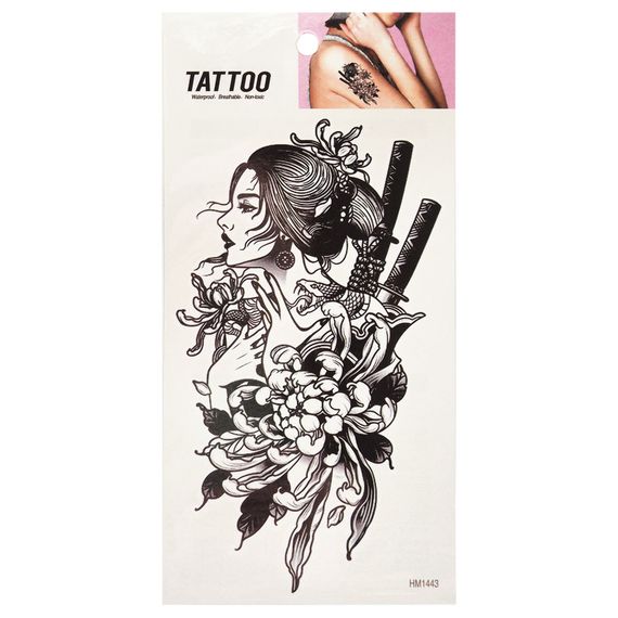 Тимчасове татуювання "Дівчина зі змією Tattoo" 1020-HM1443