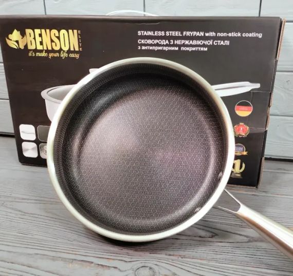 Cковорода глибока Benson із нержавіючої сталі 24см (BN-586) | Зображення 3