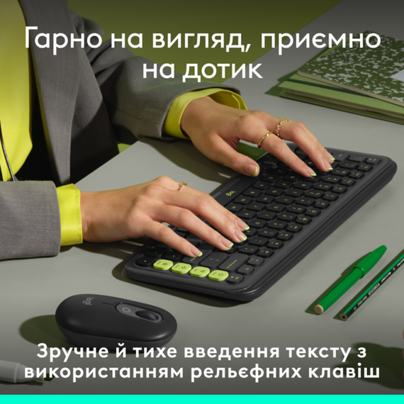 Клавіатура Logitech POP Icon Keys Bluetooth UA Graphite (920-013157) | Зображення 2