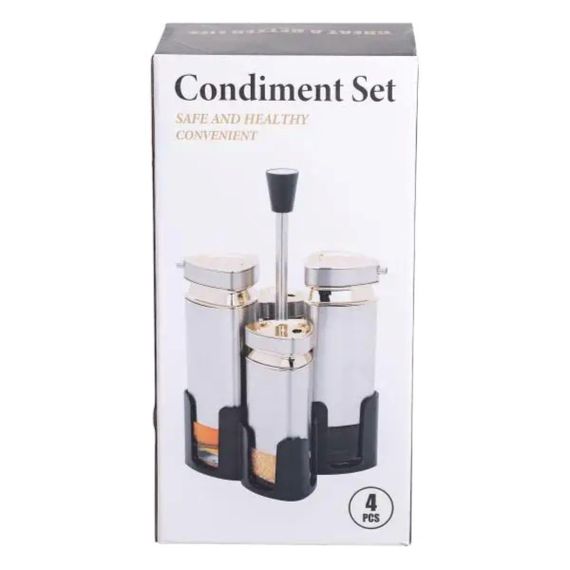 Набір для спецій на підставці 4 ємності 10х10х17 см ємності для приправ HP-1325 | Зображення 6