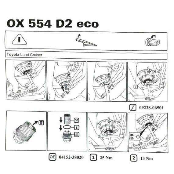 Фільтр масляний OX554D2 KNECHT MAHLE для Toyota Land Cruiser 200, Lexus LX/RC/ 4.5-5.7 07- | Зображення 4