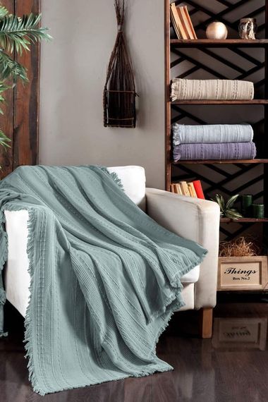 Вафельная Простынь-покрывало First Choice Sole 220×240 см. Turquoise