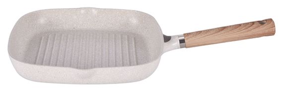 Сковорода-гриль антипригарная Con Brio Desert Marble 28 см CB-2802 алюминиевая рифленая для всех плит