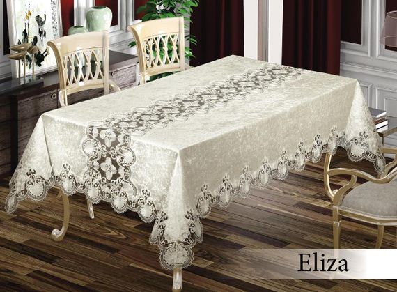 Велюровая скатерть с мереживом Maison 160×350 Eliza