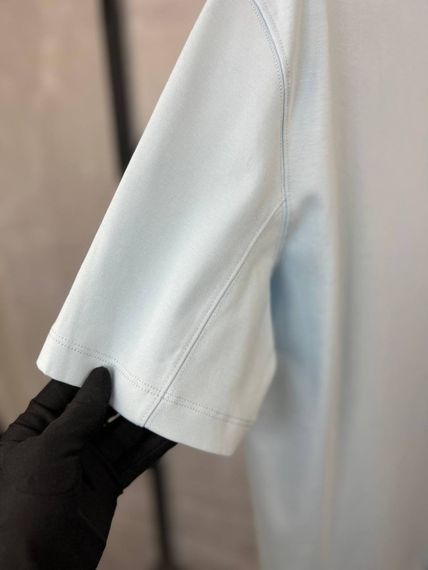 Футболка блакитна Brunello Cucinelli Classic Logo Light Blue f694 | Зображення 5