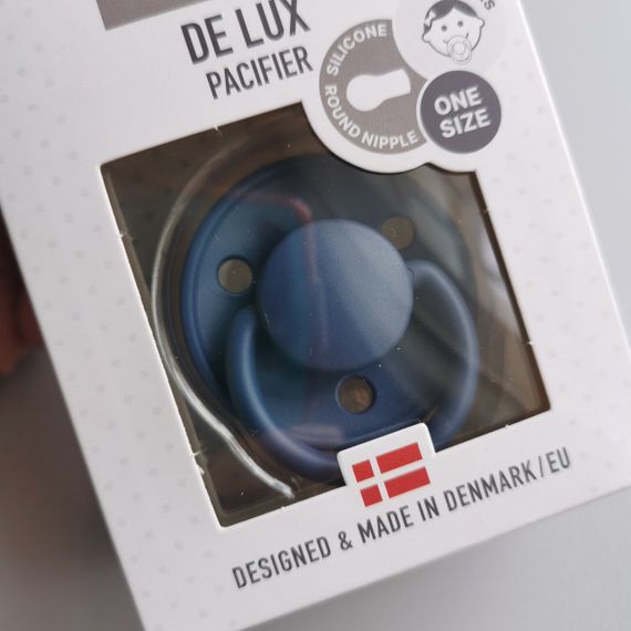 Соска пустушка Bibs De Lux Silicone Steel Blue 0-36 міс силіконова | Зображення 1