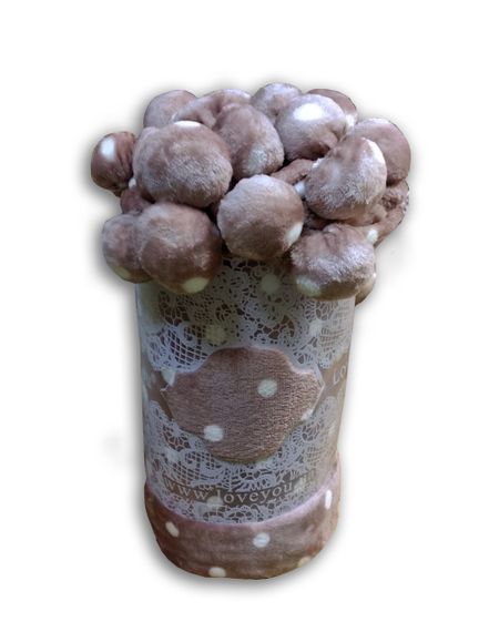 Плед хутряний з помпонами Рожевий Кулі Love You 150 x 200 см | Зображення 3