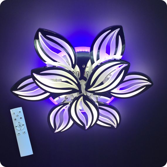 Люстра світлодіодна 517 Light 3color з пультом 180Вт Хром (01453) | Зображення 6