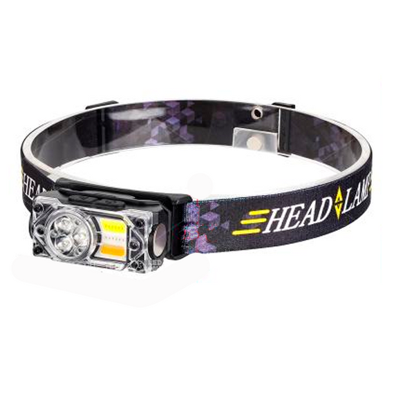 Налобный фонарь YY-19B, 3SMD+2COB, красный, желтый, белый, датчик движения, АКБ Li-Ion, магнит, ЗУ Type-C | Зображення 2