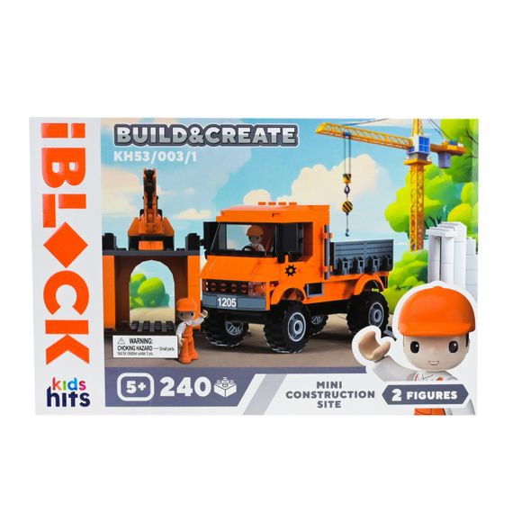 Конструктор "Мини строй площадка" KH53/003/1 Build & create Mini construction site IBLOCK, 240 деталей, в коробке (6909717388637)