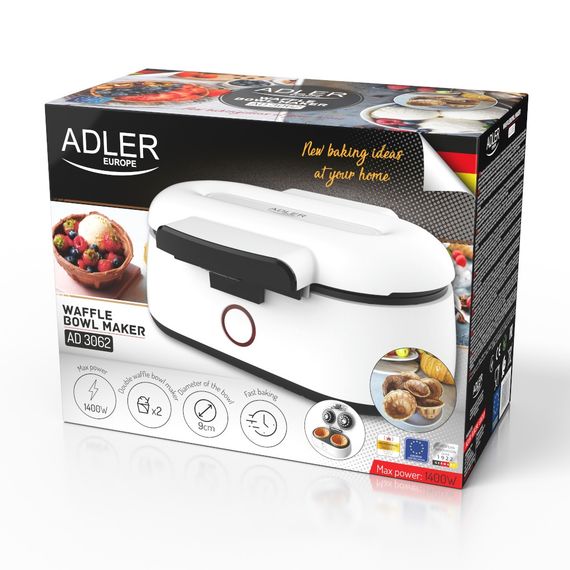 Вафельница электрическая Adler AD 3062 для вафельных формочек и тарталеток на 2 формочки 1400 Вт | Зображення 9