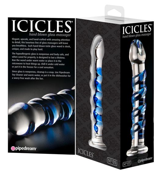 Скляний Фалоімітатор ручної роботи ICICLES No 5 Sex Aura