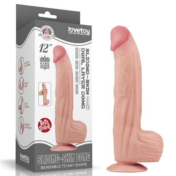 Фалоімітатор - Sliding-Skin Dual Layer Dong 12" Flesh Sex Aura