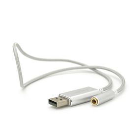 Переходник для наушников VegGieg V-K202 USB2.0(M)-Jack3.5(F),Silver,Box