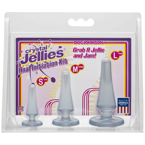 Набір анальних пробок Doc Johnson Crystal Jellies Anal - Clear, макс. діаметр 2см - 3 см - 4 см sexstyle | Зображення 1