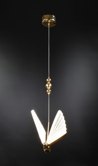 Люстра світлодіодна підвісна LED світильник для квартири на стелю лед 26051 Золото 30-120х22х16 см. | Зображення 7