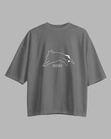 Oversize футболка з принтом zauebalo сіра